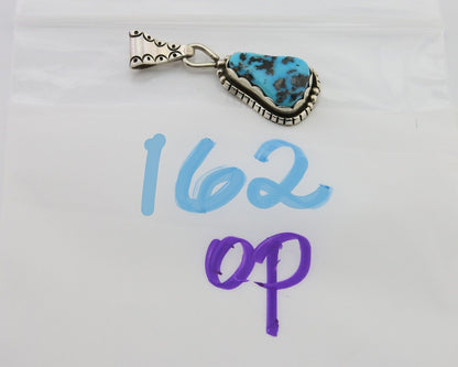 Navajo Sleeping Beauty Turquoise Pendant 925 Silver Artist Tony Guerro C.80's