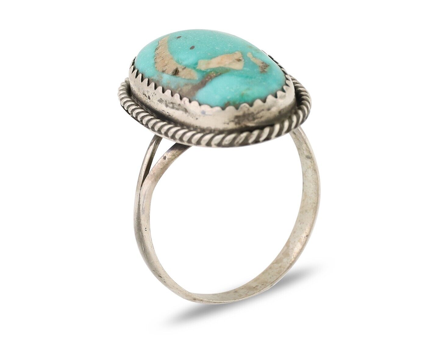 Navajo Handmade Ring 925 Silver Turquoise Native American Artist C.80's