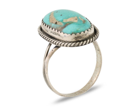 Navajo Handmade Ring 925 Silver Turquoise Native American Artist C.80's