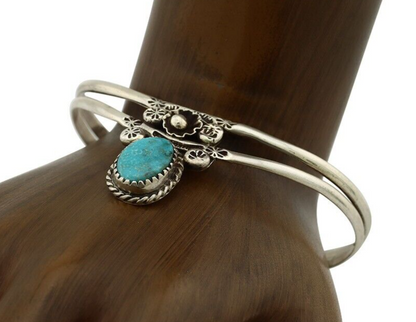 Navajo Bracelet 925 Silver Kingman Turquoise Artist Native American C.80's