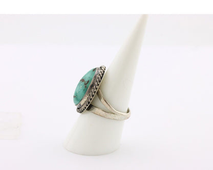 Navajo Ring 925 Silver Blue Turquoise Artist Signed N C.80's