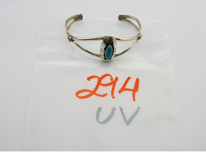 Navajo Cuff Bracelet 925 Silver Turquoise Cuff Artist Signed IJC C.80's
