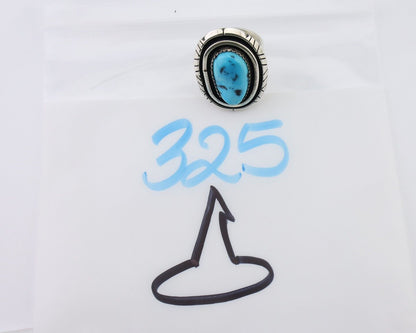 Navajo Ring 925 Silver Sleeping Beauty Turquoise Native Artist C.80's