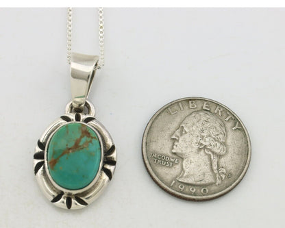 Navajo Necklace 925 Silver Arizona Turquoise Handmade Signed Gecko C.90's