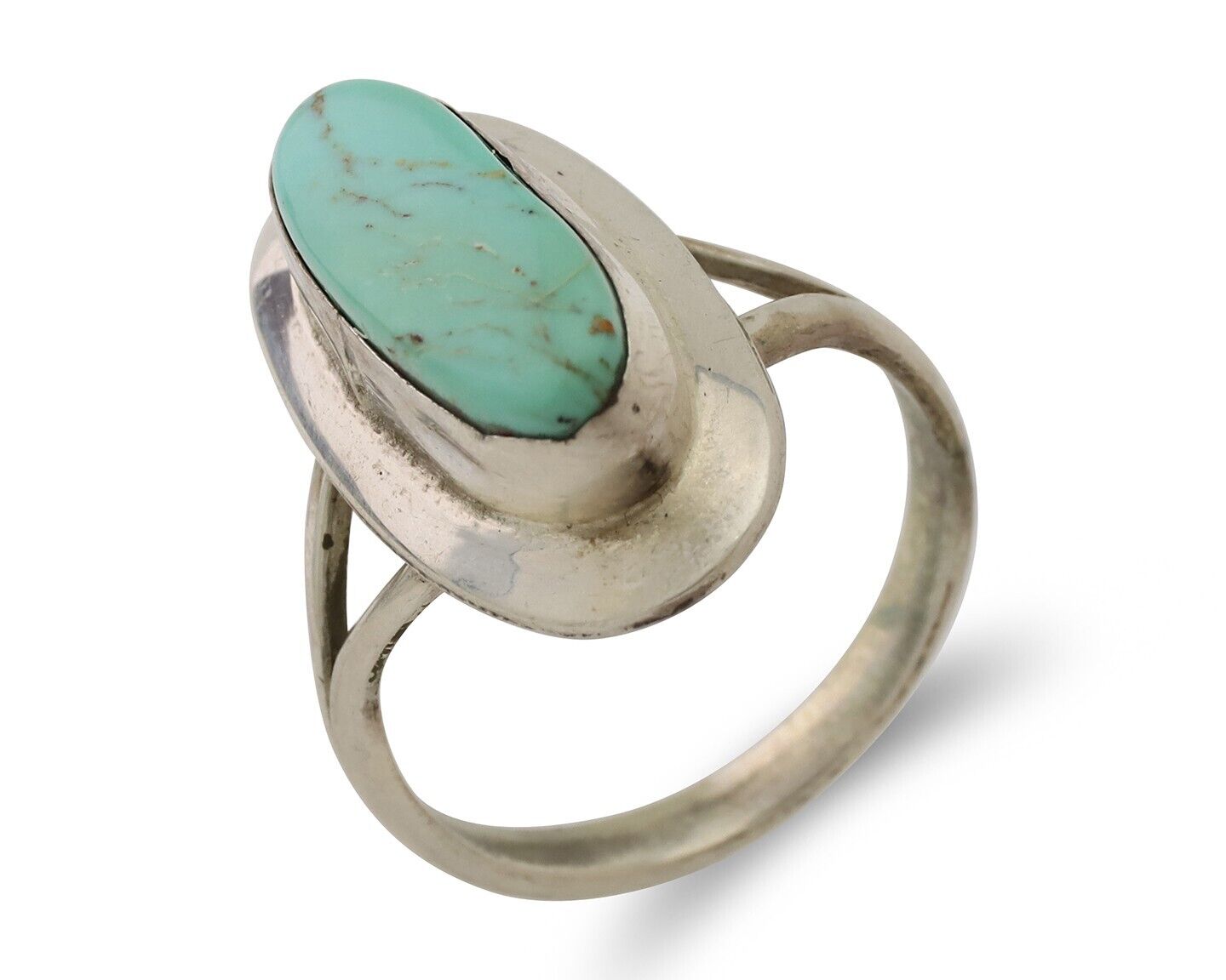 Navajo Handmade Ring 925 Silver Blue Turquoise Artist Signed Kachina C.80's