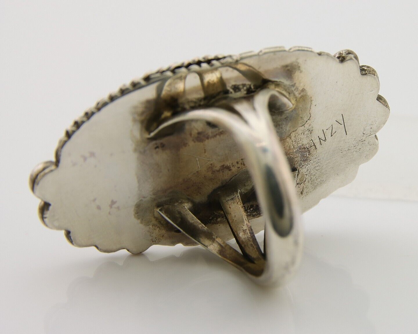 Navajo Ring 925 Sterling Silver Natural Turquoise Native American Artist C.80's