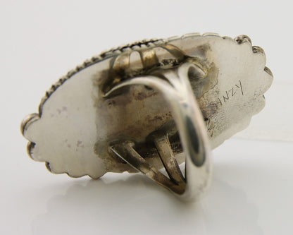 Navajo Ring 925 Sterling Silver Natural Turquoise Native American Artist C.80's