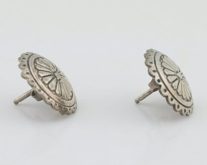 Navajo Small Shield Earrings 925 Silver Native American Artist C.80's
