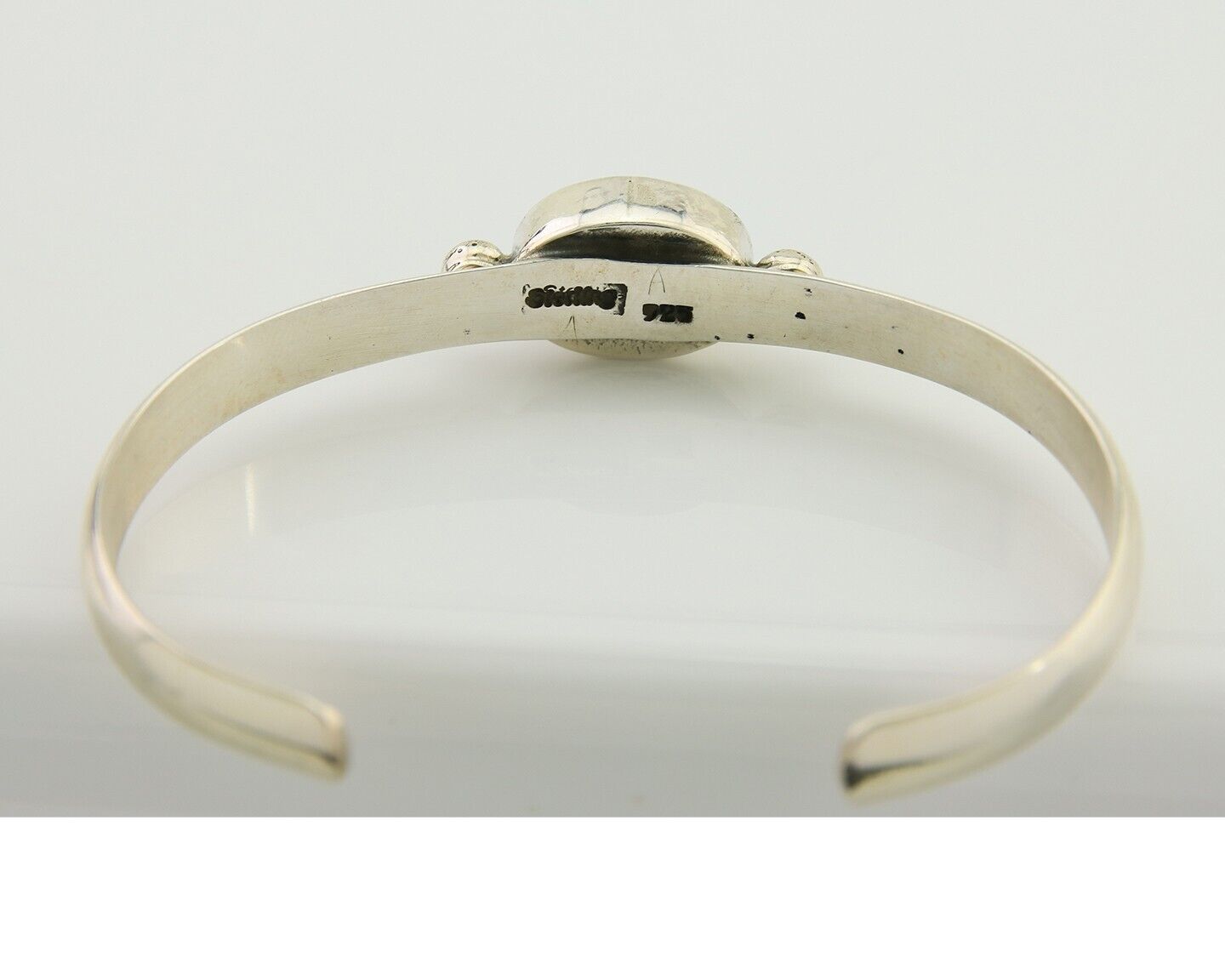 Navajo Cuff Bracelet Blue Turquoise 925 Silver Native American Artist C.80's