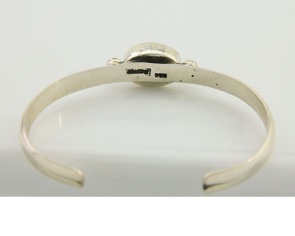 Navajo Cuff Bracelet Blue Turquoise 925 Silver Native American Artist C.80's