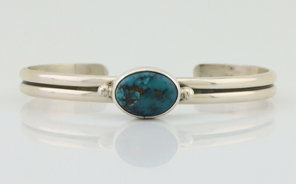 Navajo Cuff Bracelet 925 Silver Natural Blue Turquoise Native American C.80's