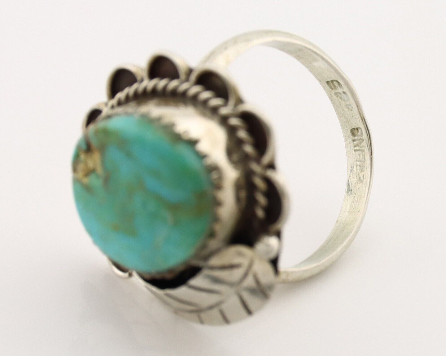 Navajo Handmade Ring 925 Silver Turquoise Native American Artist C.80's