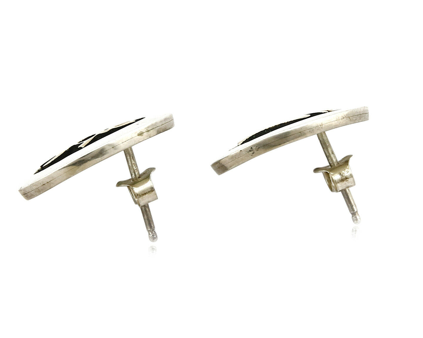 Navajo Dangle Earrings .925 Silver & 14k Solid Gold MM Rogers & DJM