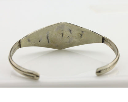 Navajo Bracelet 925 Silver Spiderweb Turquoise Native American Artist C.80's