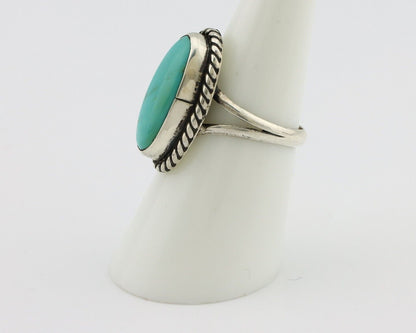 Navajo Ring 925 Silver Kingman Turquoise Artist Signed M Montoya C.80's