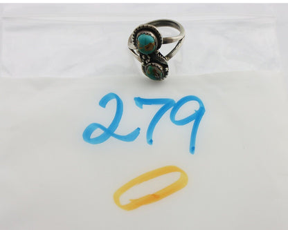 Navajo Ring 925 Silver Natural AAA Blue Turquoise Artist Signed Tom Willeto C80s