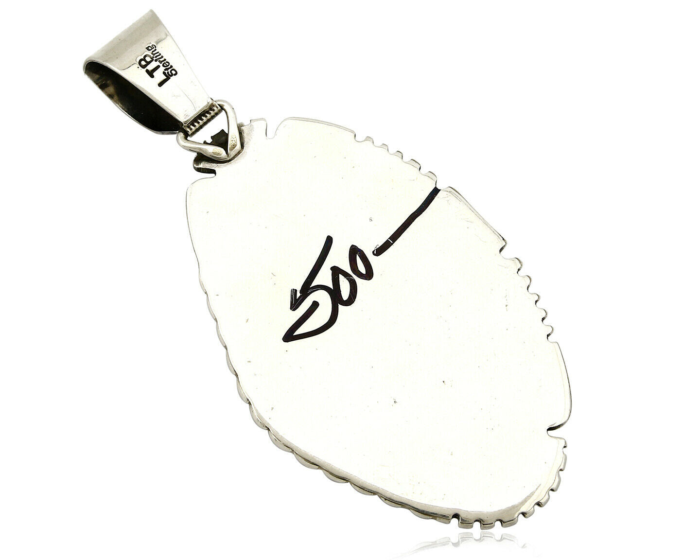 Navajo Lorren Begay Pendant Natural Turquoise .925 Silver Hand Stamped C.80's