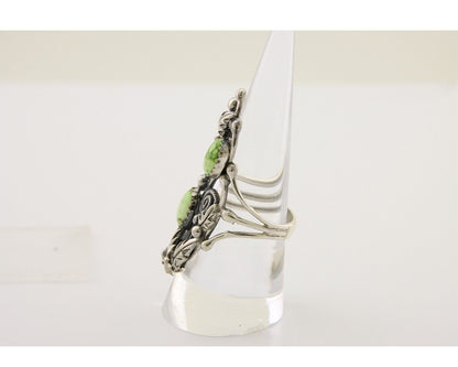 Navajo Ring 925 Silver Natural Gaspiete Artist Signed Prairie Fire C.80's