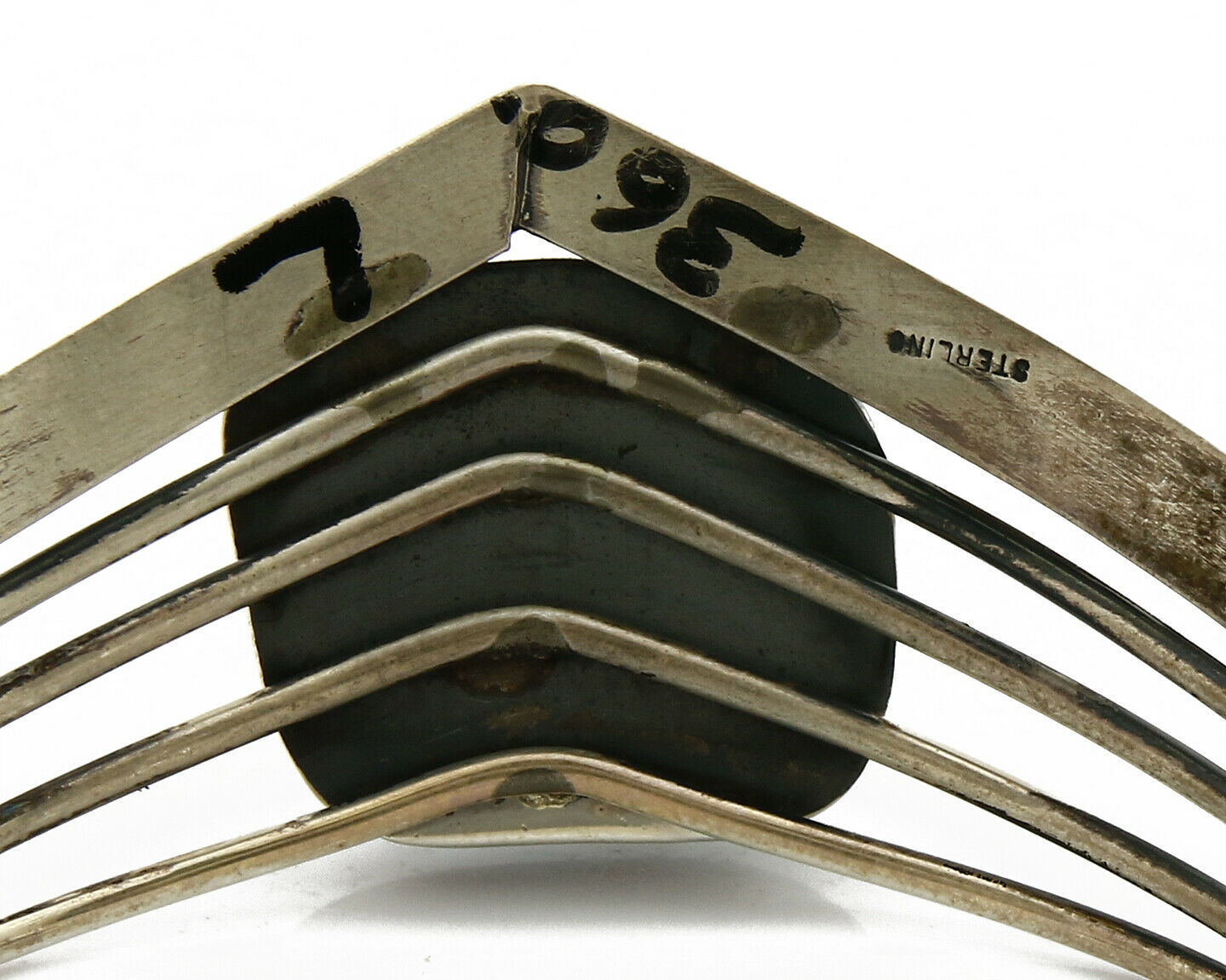 Navajo Handmade .925 SOLID Silver Natural Turquoise 5 Row Cuff Bracelet