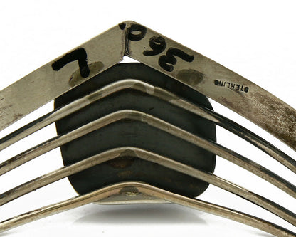 Navajo Handmade .925 SOLID Silver Natural Turquoise 5 Row Cuff Bracelet