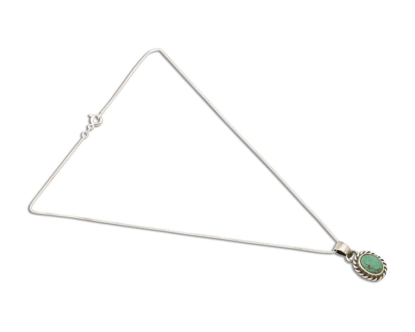 Navajo Necklace 925 Silver Natural Kingman Turquoise Native Artist C.2008