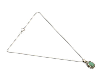 Navajo Necklace 925 Silver Natural Kingman Turquoise Native Artist C.2008