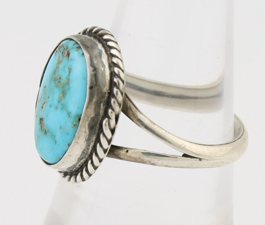 Navajo Handmade Ring 925 Silver Turquoise Artist Signed CM C.80's