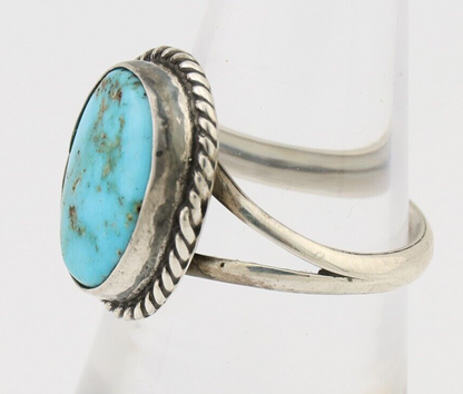 Navajo Handmade Ring 925 Silver Turquoise Artist Signed CM C.80's