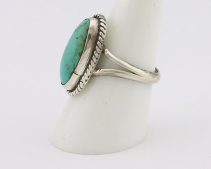 Navajo Ring .925 Silver Natural Kingman Turquoise Native American Artist C.80's