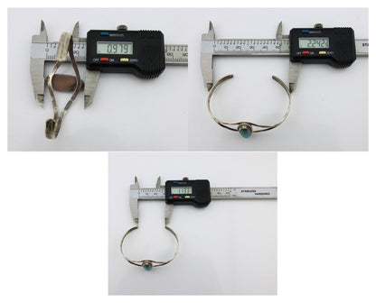 Navajo Bracelet 925 Silver Natural Blue Turquoise Artist Signed LB C.80's