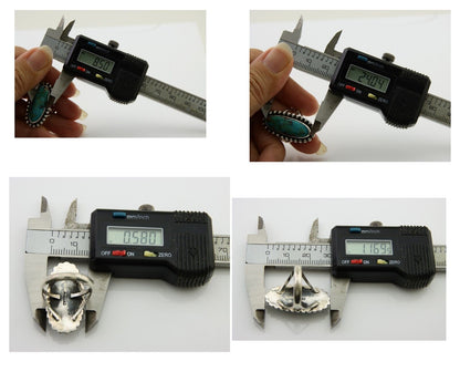 Navajo Shield Ring 925 Silver Arizona Turquoise Native Artist C.80's