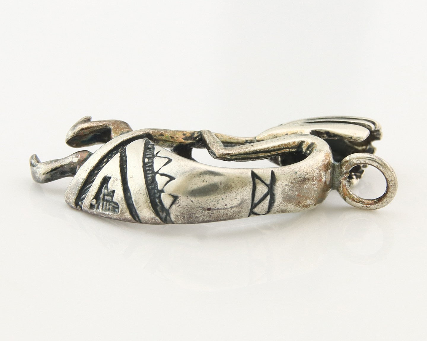 Navajo Kokopelli Pendant Sterling Silver Authentic Traditional Native American