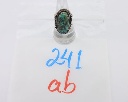 Navajo Ring 925 Silver Spiderweb Turquoise Artist Signed USA C.80's