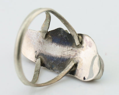 Navajo Handmade Ring 925 Silver Kingman Turquoise Native American Artist C.80's