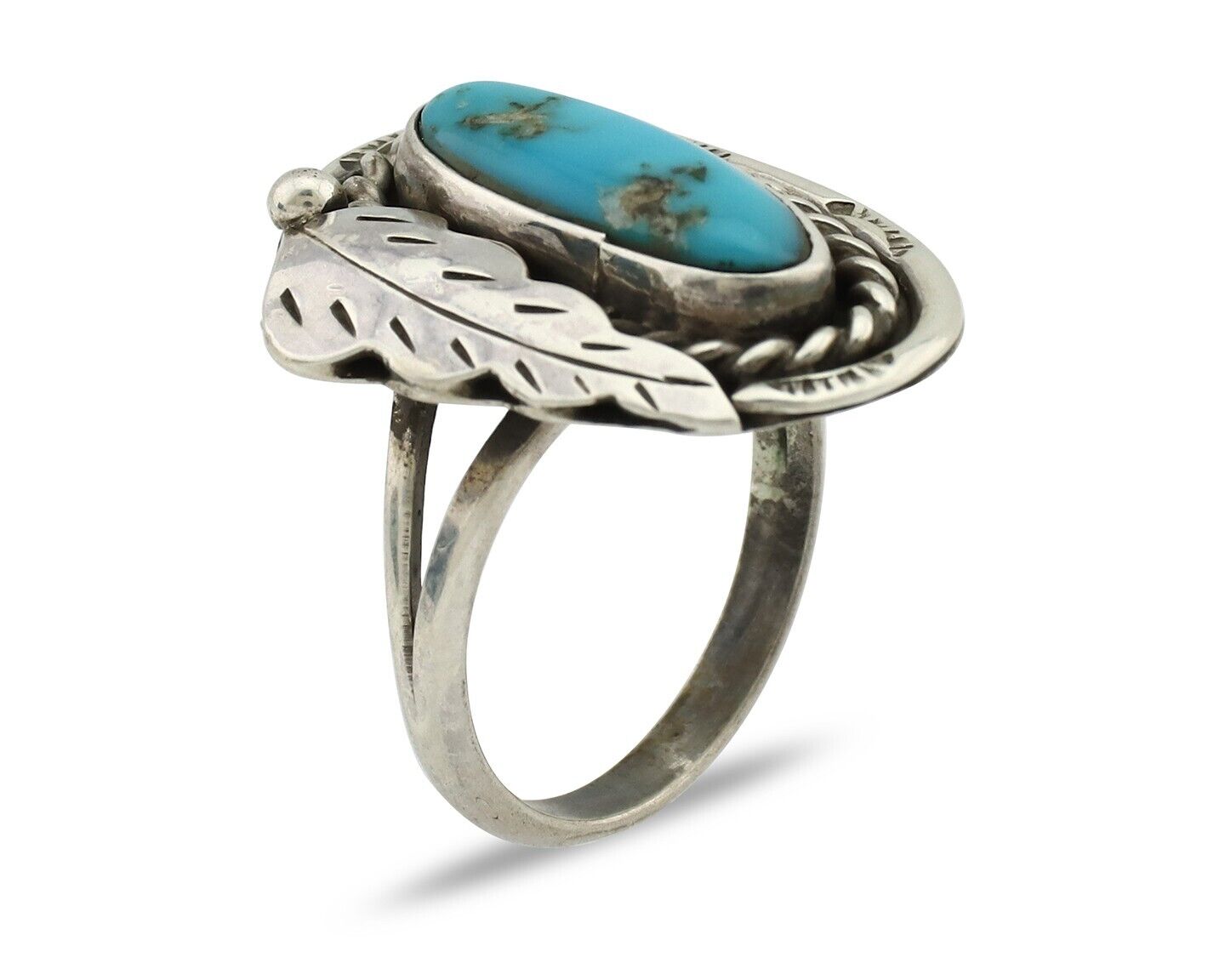 Navajo Handmade Ring 925 Silver Turquoise Native American Artist Signed J C.80's