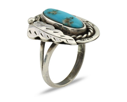 Navajo Handmade Ring 925 Silver Turquoise Native American Artist Signed J C.80's