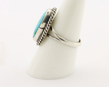 Navajo Ring 925 Silver Kingman Turquoise Artist Signed M Montoya C.80's