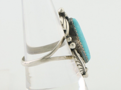 Navajo Ring 925 Silver Beautiful Blue Turquoise Native American Artist C.80's