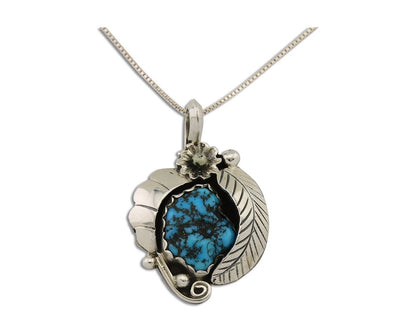 Navajo Necklace 925 Silver Natural Seafoam Turquoise Native Artist C.80's
