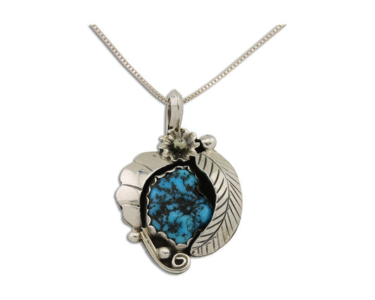 Navajo Necklace 925 Silver Natural Seafoam Turquoise Native Artist C.80's