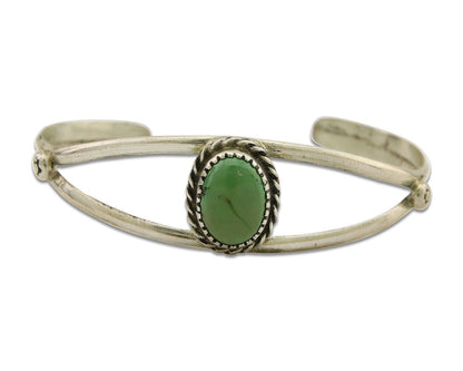 Navajo Cuff Bracelet 925 Silver Turquoise Native American Artist Handmade C.80's