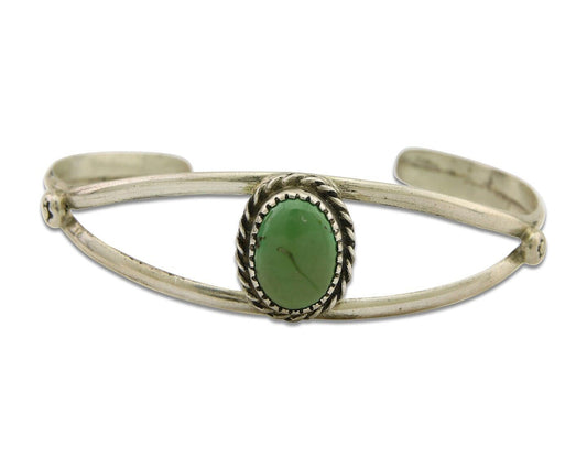 Navajo Cuff Bracelet 925 Silver Turquoise Native American Artist Handmade C.80's