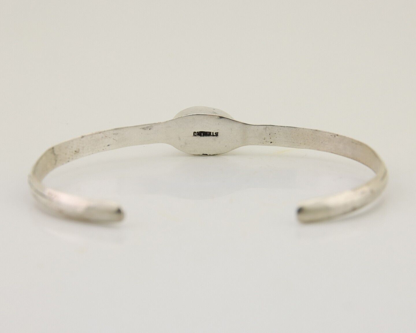 Navajo Hand Stamped Cuff Bracelet Turquoise 925 Silver Native American Artist