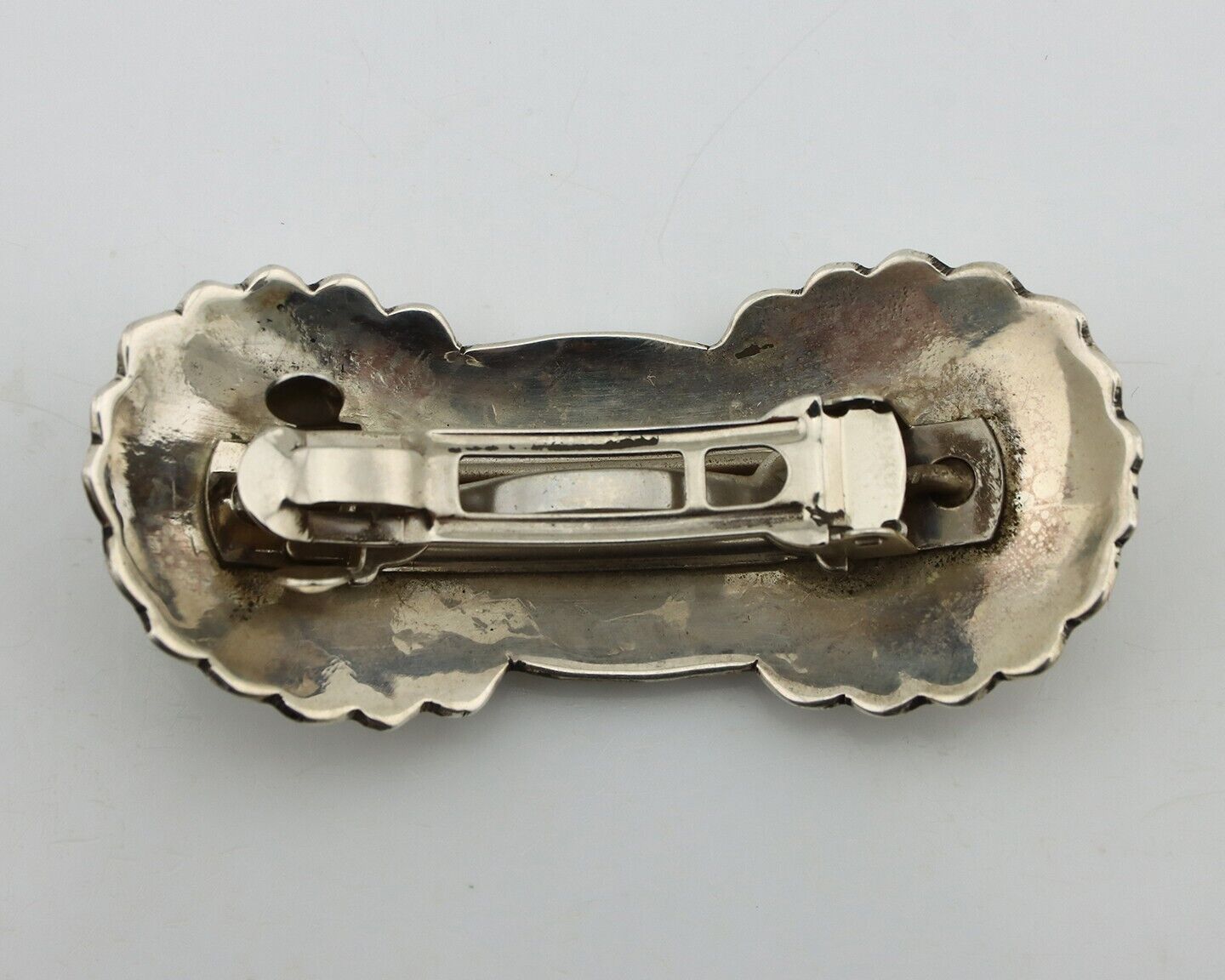 Women's Navajo Hair Clip Hand Stamped 925 Silver Native American Artist C.80's