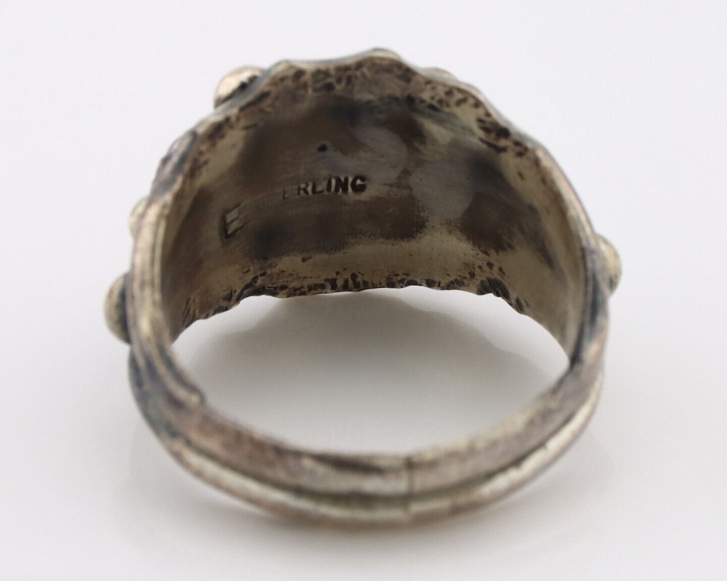 Navajo Ring 925 Silver Turquoise Artist Signed E SkyStone Creations C.80's