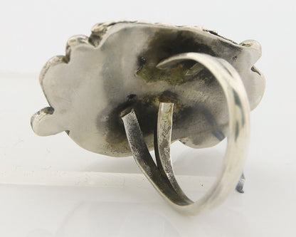Navajo Ring 925 Sterling Natural Blue Turquoise Native Artist C.80's Size 4.5