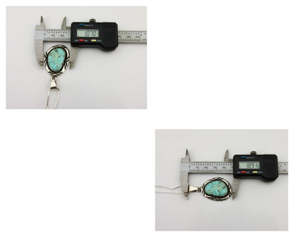 Navajo Necklace 925 Silver Spiderweb Turquoise Signed C Montoya C.80's