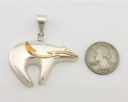 Navajo Spirit Bear Pendant 925 Sterling Silver Native Artist C.80's