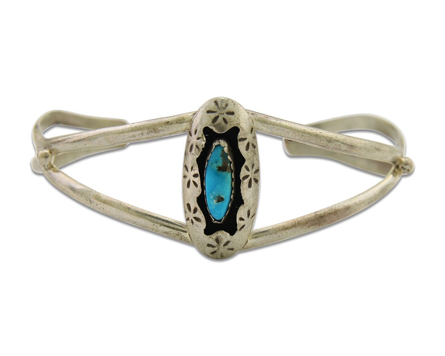 Navajo Cuff Bracelet 925 Silver Turquoise Cuff Artist Signed IJC C.80's