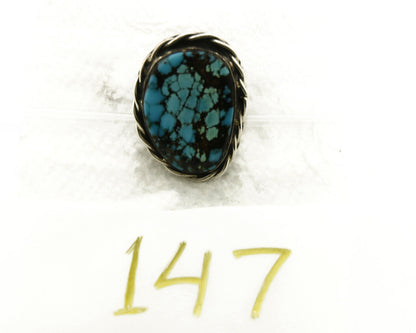 Navajo Ring .925 SOLID Silver Kingman Turquoise Signed Ralph Pemberton C.1975